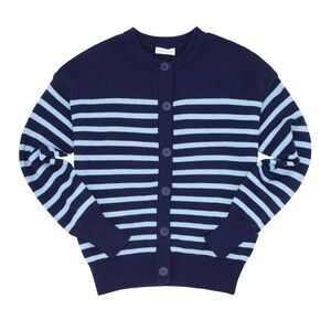 Navy and Light Blue Striped Cardigan